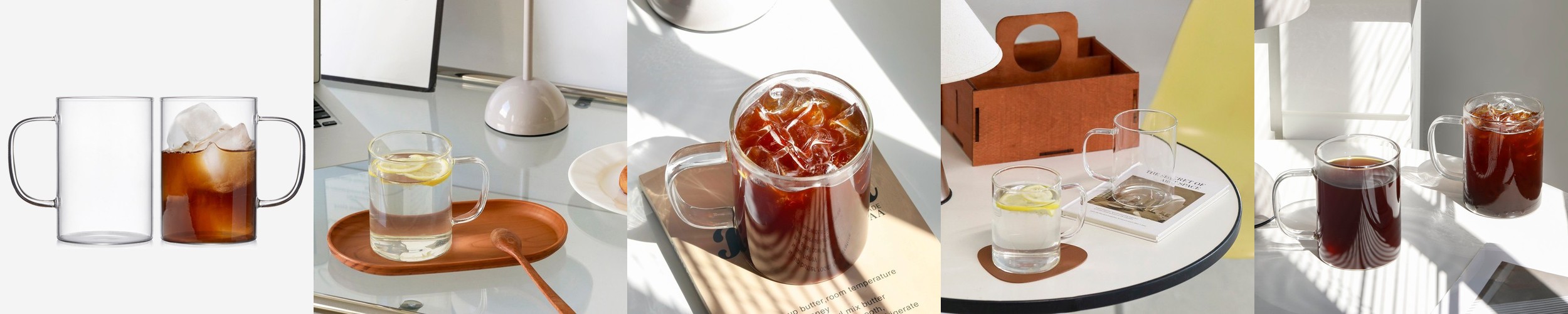 라운드굽 카페 아이스커피 내열유리컵 하이볼전용잔 16oz 500ml