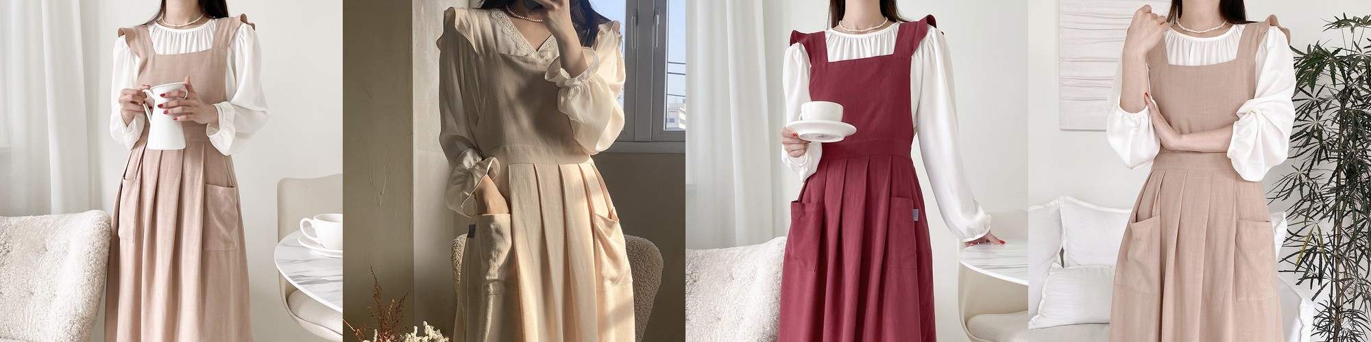 마롤로뜨 테리 앞치마 카페 주방 허리 보육교사 어린이집 스트라이프