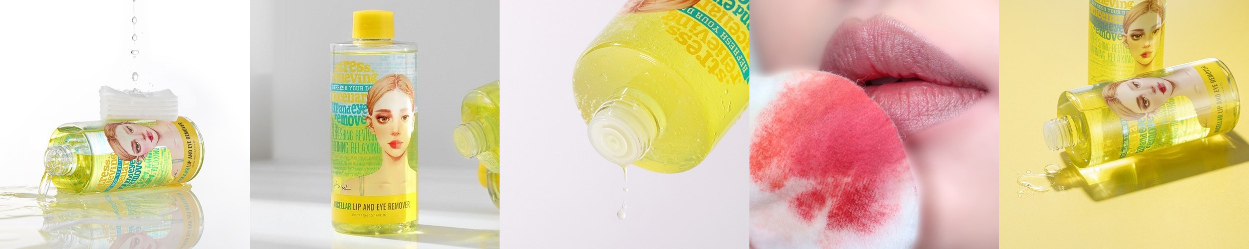 아리얼 스트레스 릴리빙 미셀라 립앤아이 리무버 300ml, 1개