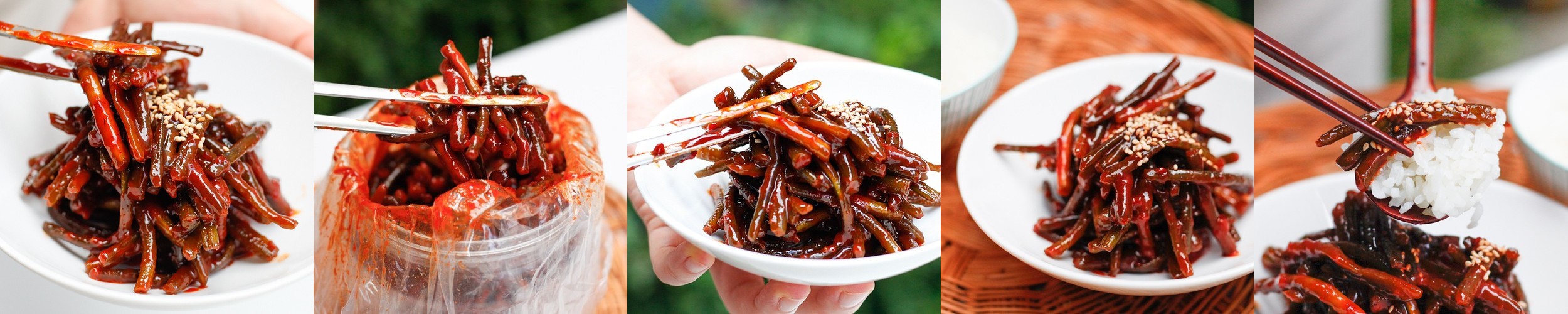 채썬 마늘쫑 장아찌 새콤달콤 안전배송