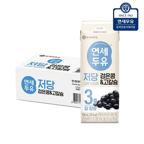 연세두유 저당두유 검은콩 고칼슘 190ml, 24개
