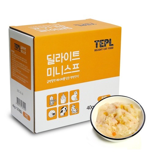 테플 딜라이트 미니스프 고양이간식 치킨, 40g, 20개