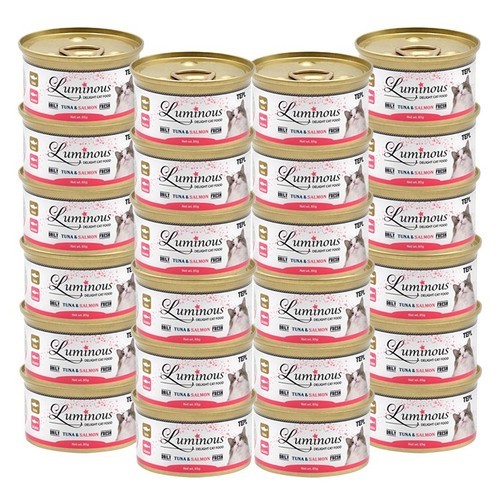 테플 루미너스 육수타입 럭셔리 고양이캔 참치+연어, 85g, 24개