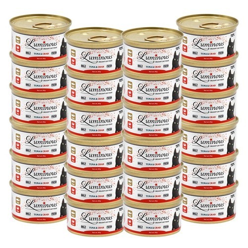 테플 루미너스 육수타입 럭셔리 고양이캔 참치+게살, 85g, 24개