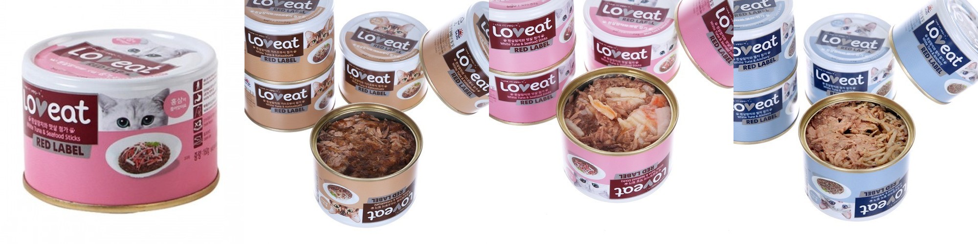 사조 러브잇 레드라벨 160g 흰살참치와 맛살 고양이캔