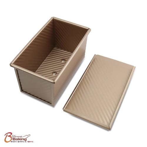 줄무늬샌드위치식빵틀 20.8×11.5×11 뚜껑포함 450g 토스트 팬 스트라이프큐브