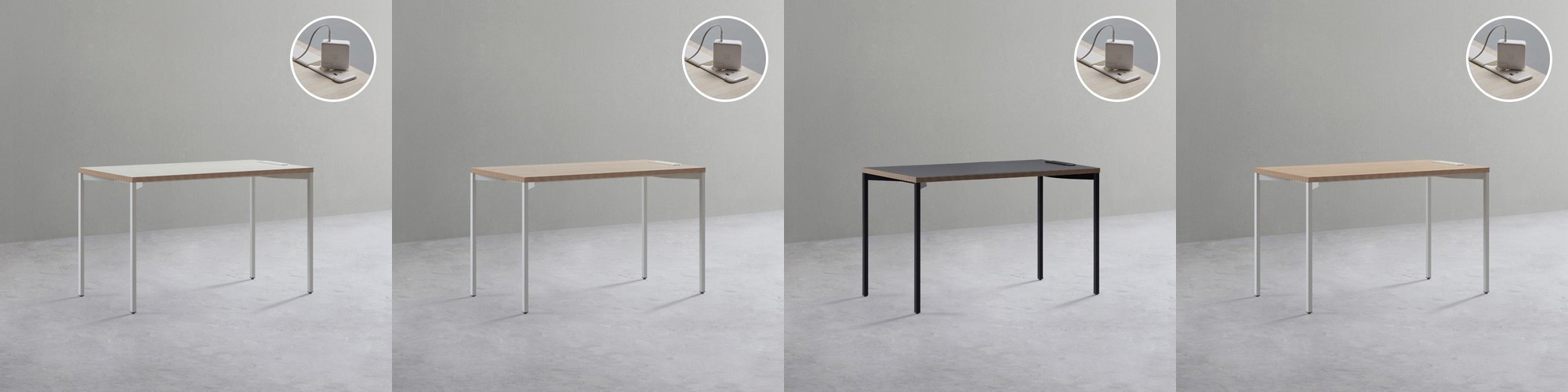 데스커 노트북 책상 1000x600mm, 빈티지블랙