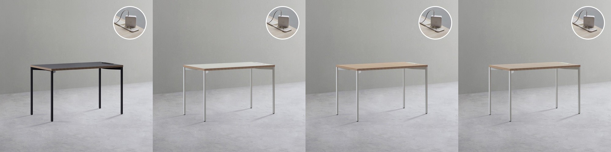 데스커 노트북 책상 1000x600mm, 빈티지블랙