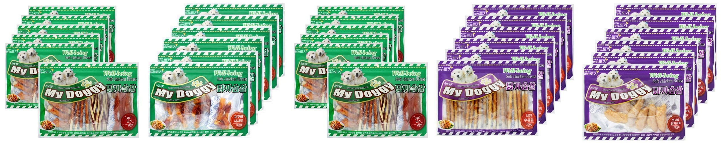 NEW 마이도기 강아지대용량간식 사사미 육포 건조간식 치킨믹스, 300g, 6개
