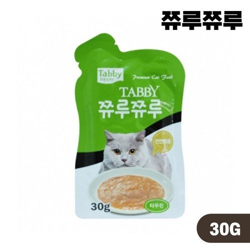 테비 쮸루쮸루 파우치 고양이 간식 습식 타우린, 30g, 24개