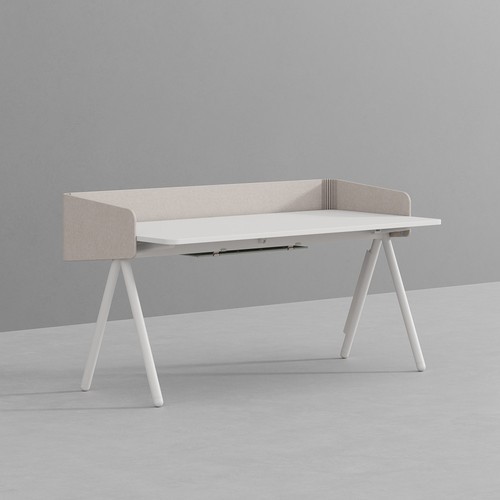 데스커 낮은 칸막이 독서실 책상 (멀티데스크 디바이더형) 1600x800mm, 화이트