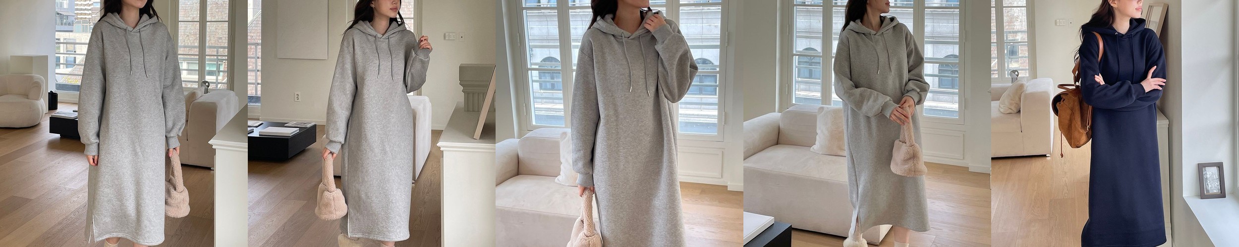 가을 데님 반팔 롱 원피스 여성 A라인 뒷포켓 넉넉한 루즈핏 청 캐주얼
