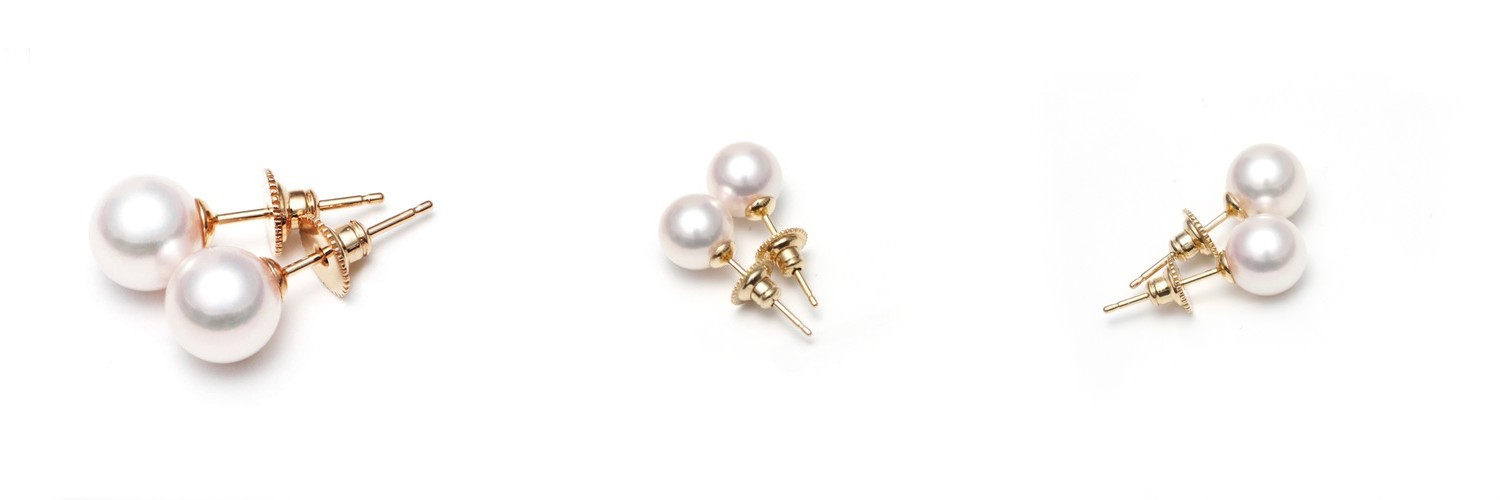 고품질 7 – 10mm 14K 18K 아코야 해수 진주귀걸이 AAAA+