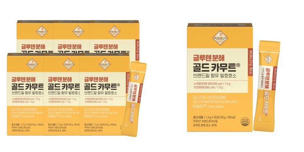 맥널티바이오 글루텐 분해 호라산밀 골드 카무트 효소 30포, 6개