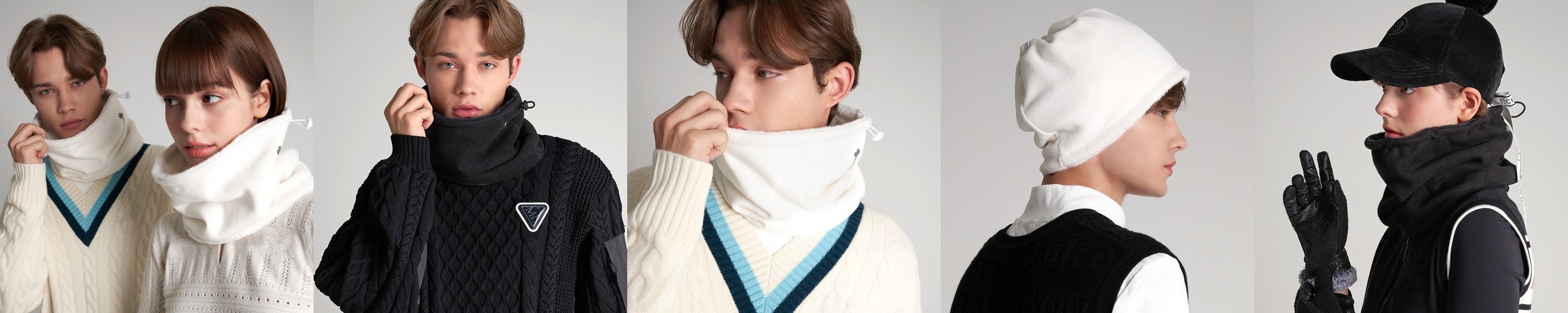 테크스킨 폴라폴리스 겨울 방한 넥워머 멀티스카프 방한모자겸용