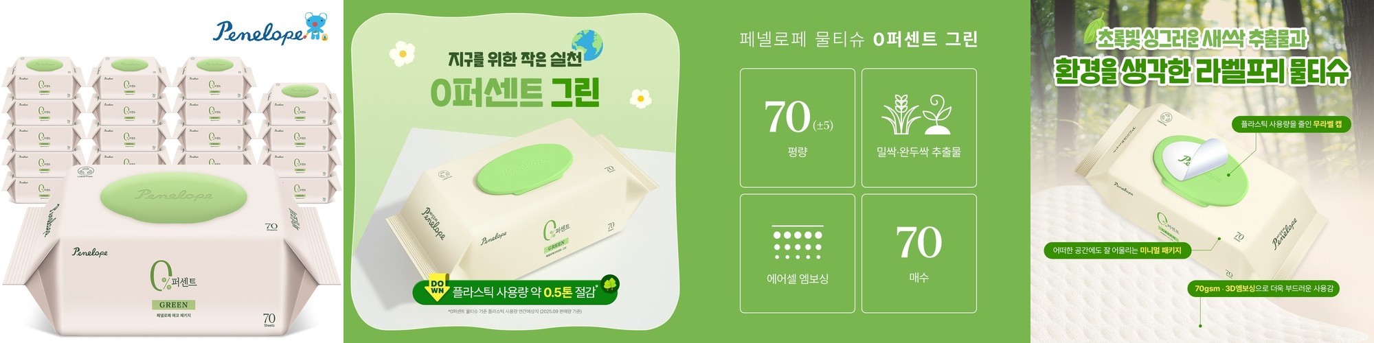 페넬로페 아기물티슈 본보야지 퐁피두 휴대캡형 20매X12팩