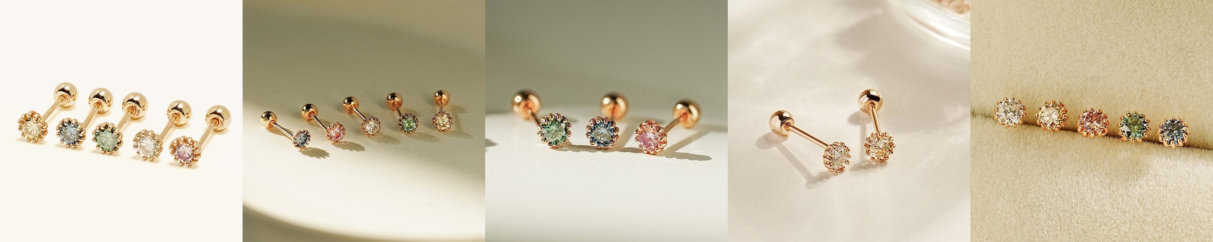 [바두께 1.2mm] 14K 레이어드 피어싱 105종 모음전