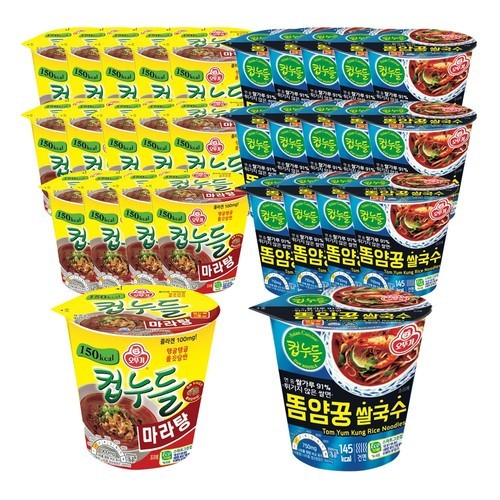 오뚜기 고단백 컵누들 매콤로제맛 12개+마라샹궈맛 12개 외 12종 총 24개