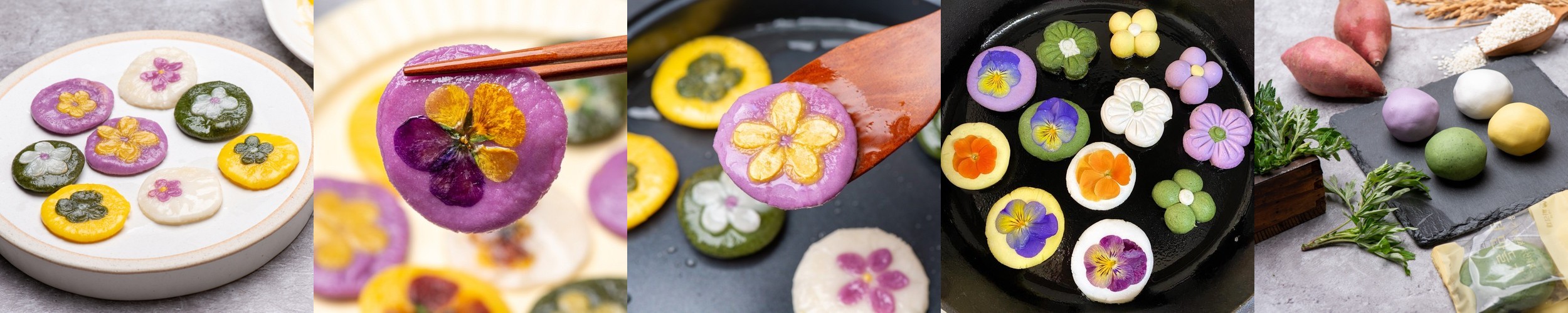 싸리재 [ 화전 반죽 100g 4봉 ] 경단 와플 떡 만들기키트 체험 삼짇날 국화전