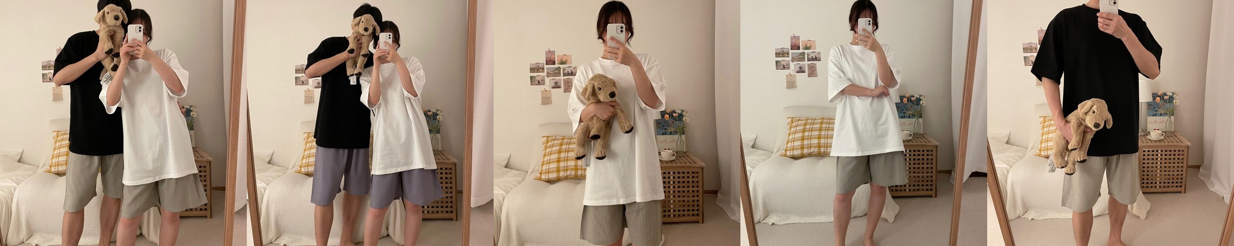남자반팔 오버핏 7부 면티 뉴욕 발포 빅사이즈반팔