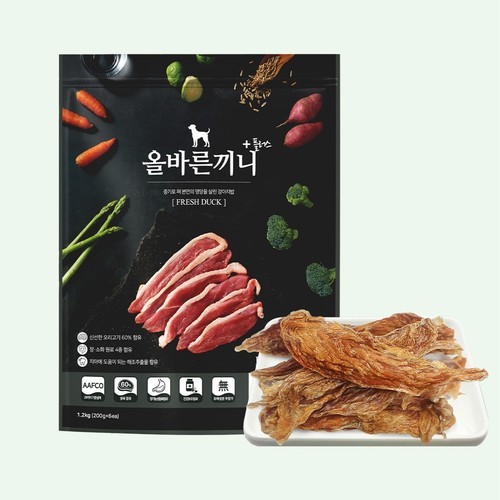 엉클홈 디티에스 기호성 좋은 그레인프리 강아지사료 오리+칠면조+연어, 1.2kg, 4개