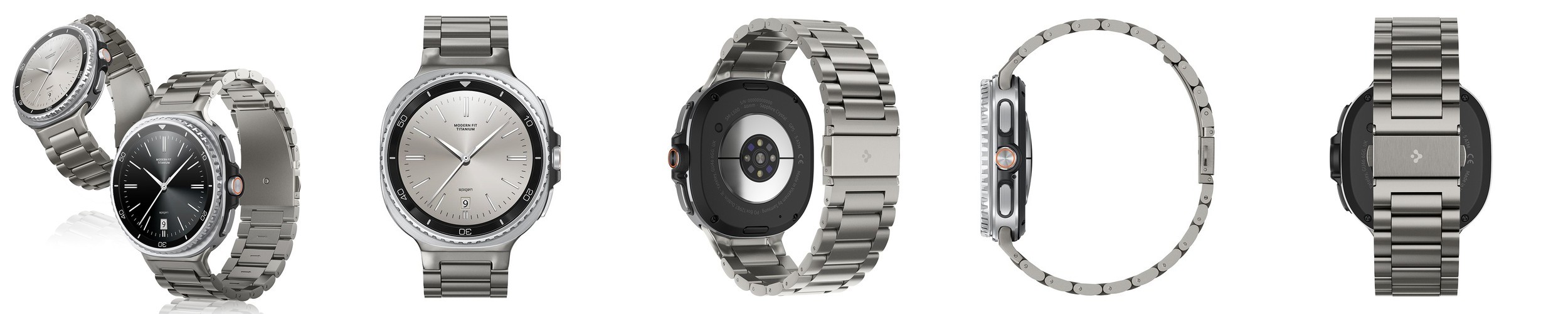 갤럭시워치 밀레니즈 스트랩 밴드 메탈핏 갤럭시 워치8 클래식, 46mm, 실버
