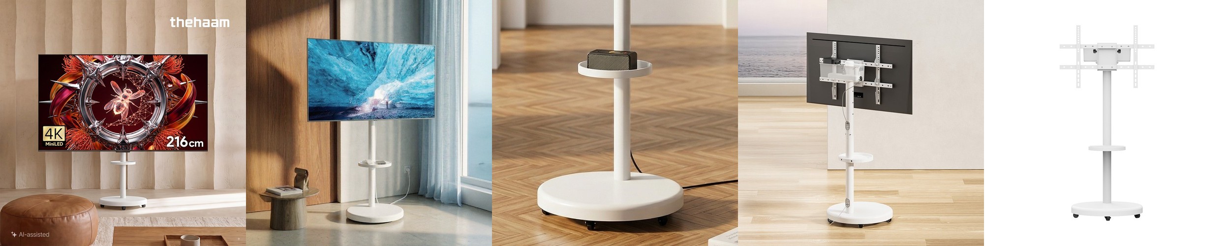 더함 스마트 구글 티비 MiniLED 288Hz 216cm(85인치), 이동식 스탠드