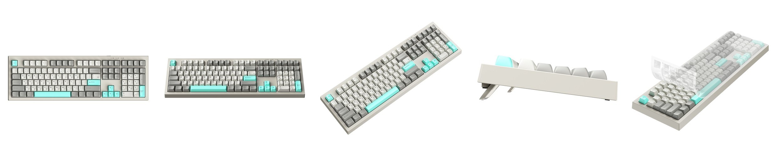 지클릭커 오피스프로 OPK50 사일런스M RGB 무소음방수키보드 104키 Navy Blue, 멤브레인