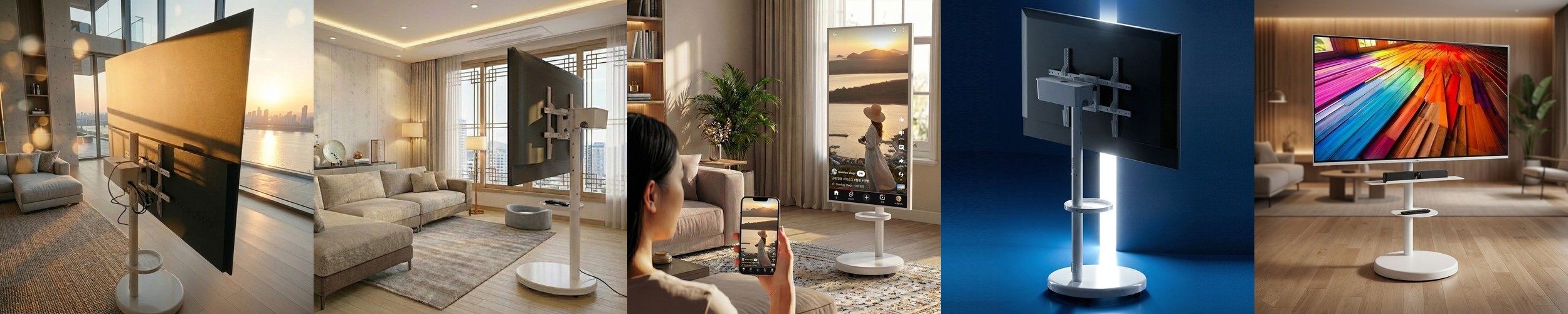 이동식 삼탠바이미 티비 거치대 높이조절 tv 받침대 189cm(75인치)