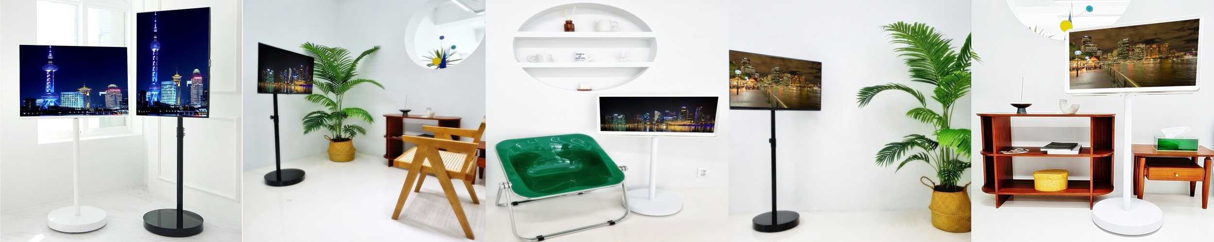 이동식 tv 거치대 삼성 LG 호환 간편조립 높이조절 43인치 무빙 스탠드