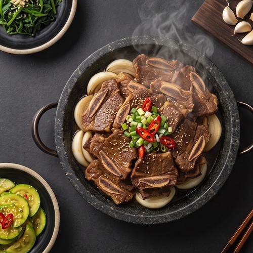 이음곳간 프리미엄 소 양념갈비 꽃갈비 포갈비 이동갈비맛 밀키트 700g, 1개