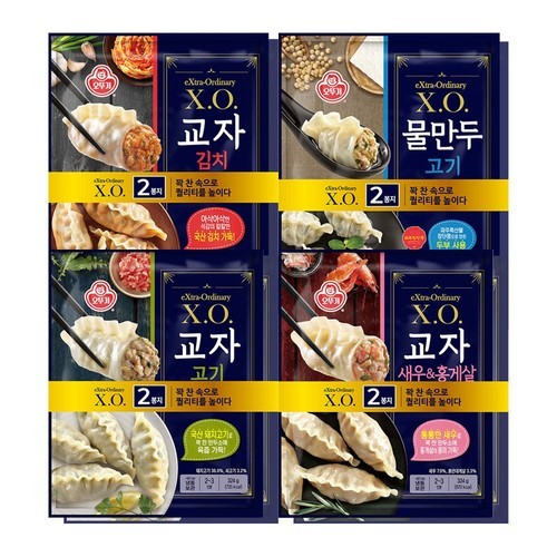 오뚜기 X.O. 교자만두 2개+교자김치 2개+교자새우&홍게살 2개+물만두 2개