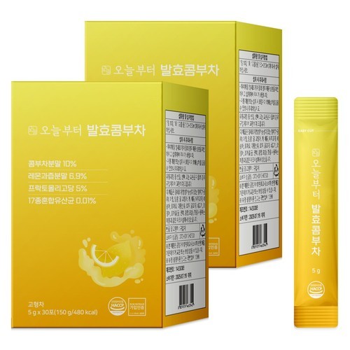 오늘부터 발효콤부차 다이어트음료 당류제로 레몬, 30개입, 2개