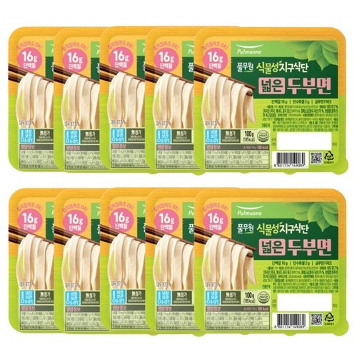 풀무원 식물성 지구식단 두부면 얇은면 100g x 10개 포두부