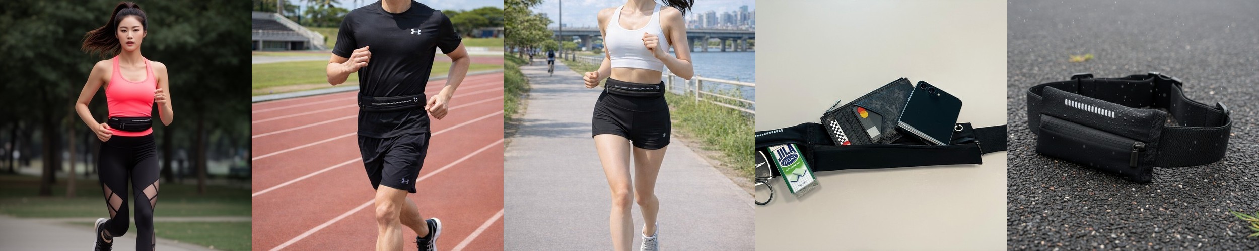 영칼 로고 초슬림 러닝벨트 휴대폰 수납 마라톤 힙색 러닝가방