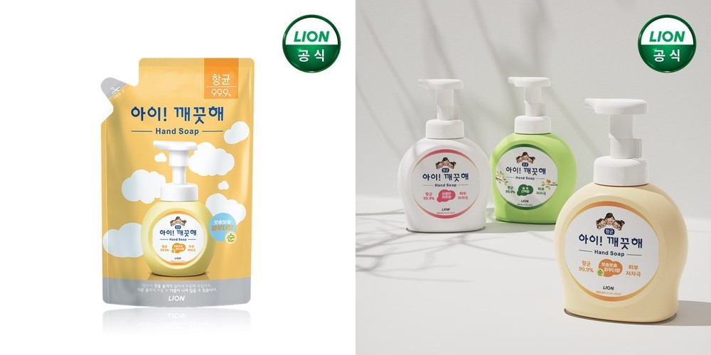 아이깨끗해 핸드워시 리필 450mlx3개+200ml 리필 / 손세정제