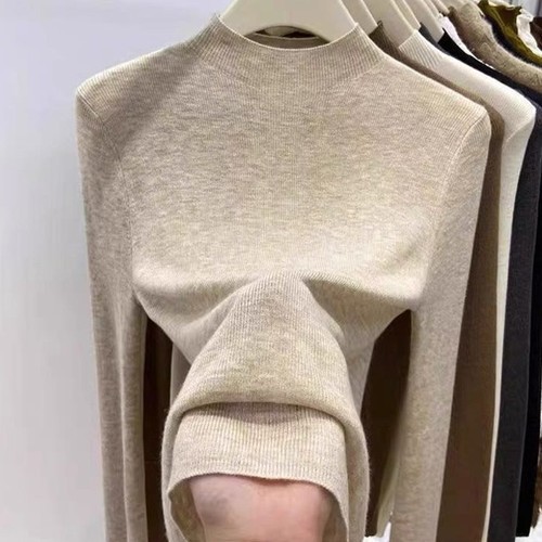 겨울 여성 목폴라 울 이너 폴라티 하이넥 얇은 울 목티 터틀넥 핑크 검정 레드 그레이