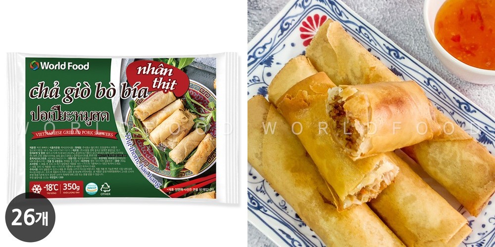 냉동 베트남 짜조 스프링롤 CHA GIO 짜조뽀삐아(춘권), 350g, 1개