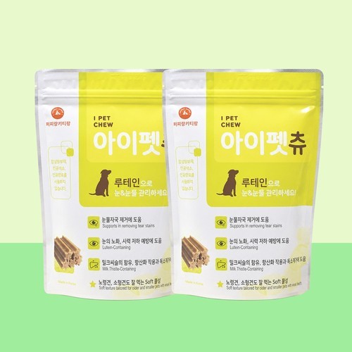 덴탈펫츄 강아지 덴탈껌 치석 치태 입냄새 제거 치약 양치껌 15개입, 2개