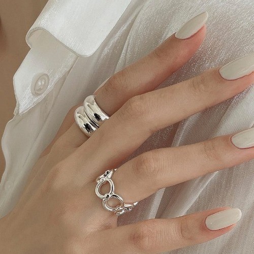 1+1 실버999 6mm 엥게이지 순은 볼드 쌍가락지 검지반지