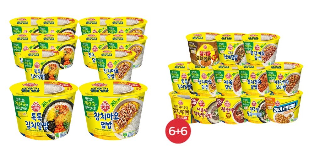 오뚜기 컵밥 참치마요덮밥+즉석 계란국 252g, 6개