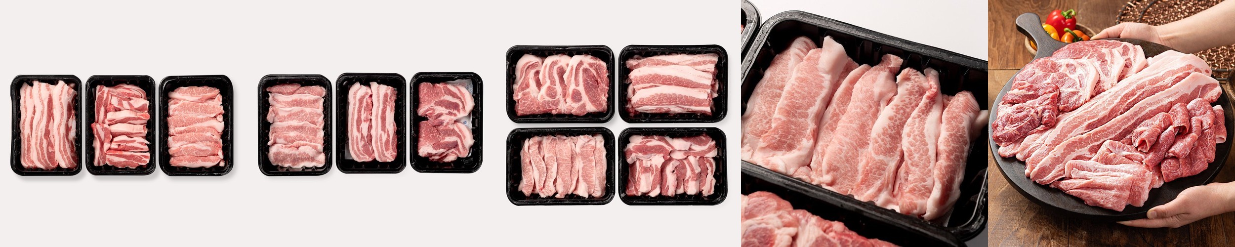 월정식품점 제주도 돼지 생갈비 뼈삼겹 1kg 한상세트