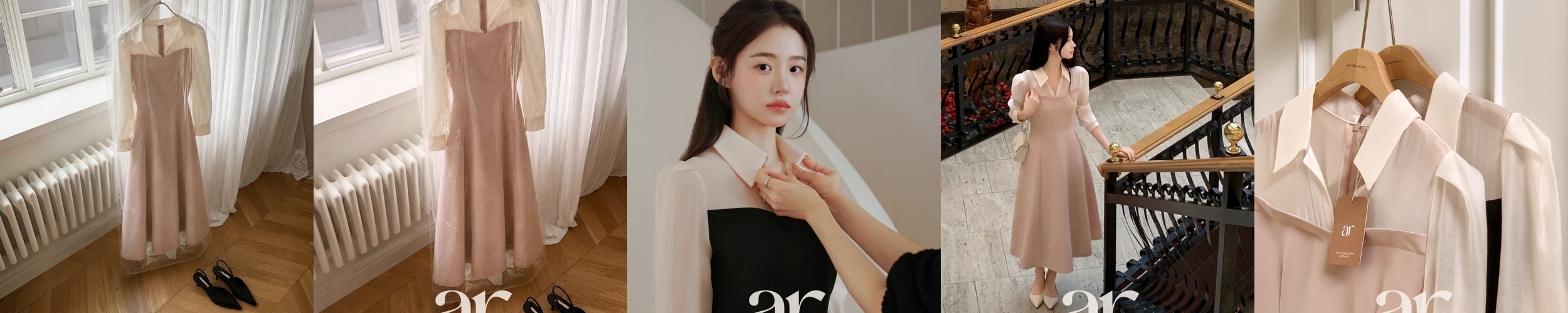 VD16 도톰한 플리츠 간절기 빅사이즈 롱 박스 원피스