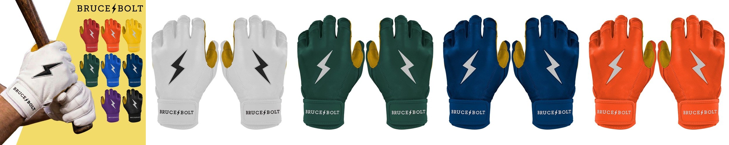 브루스볼트 배팅장갑 배팅글러브 오리지널 White 숏커프 유소년(YS)